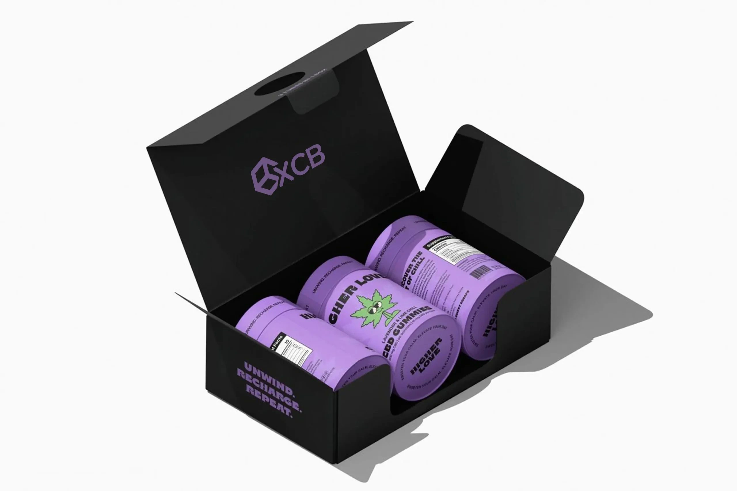 Custom CBD Gummies & Edibles Boxes - XCB Packaging Wholesale 100 MOQ
