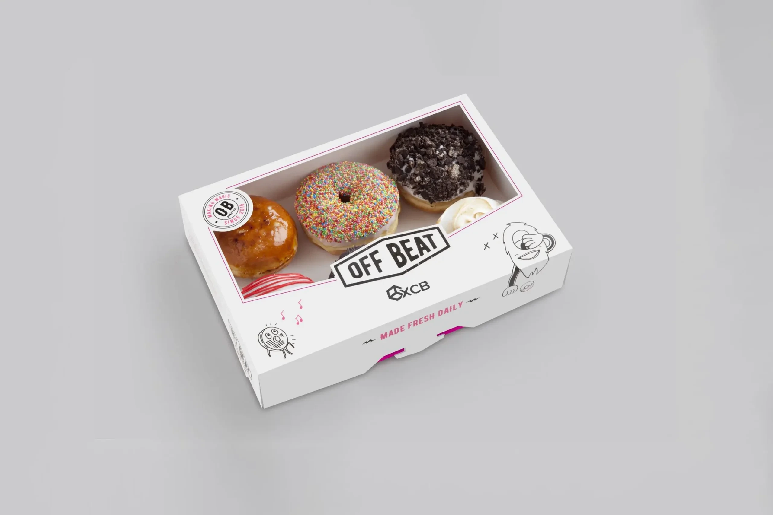 Custom Printed Donut Boxes - XCB Packaging Wholesale 100 MOQ